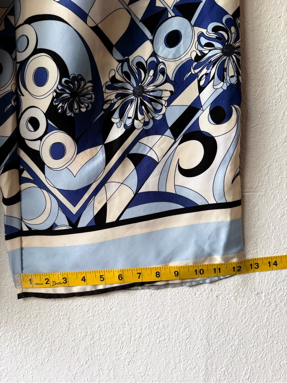 H&M Blue & White Geometric Floral Wide-Leg Pants size 10 - Picture 9 of 12
